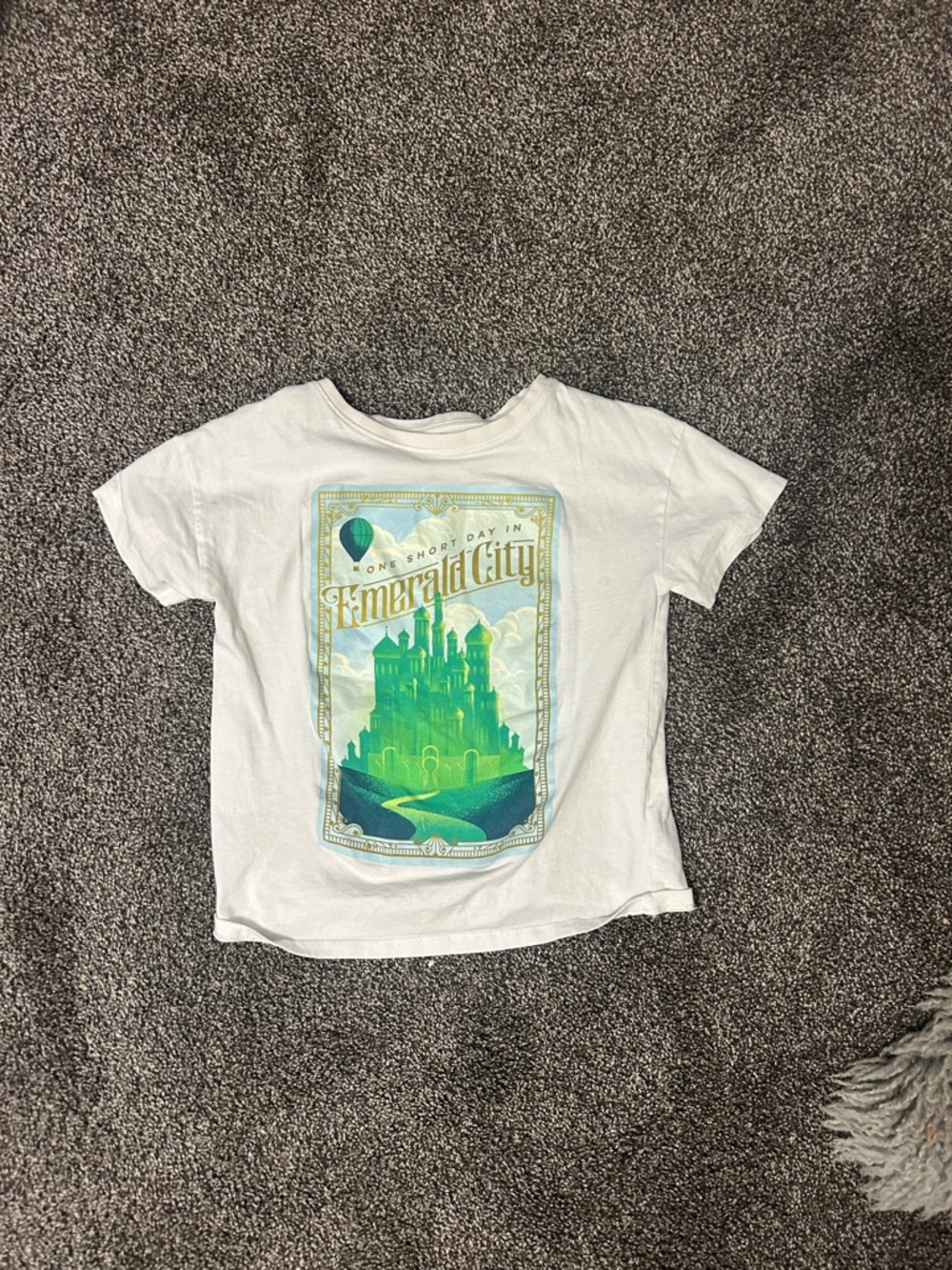 Kids White T-Shirt with Emerald City Graphic